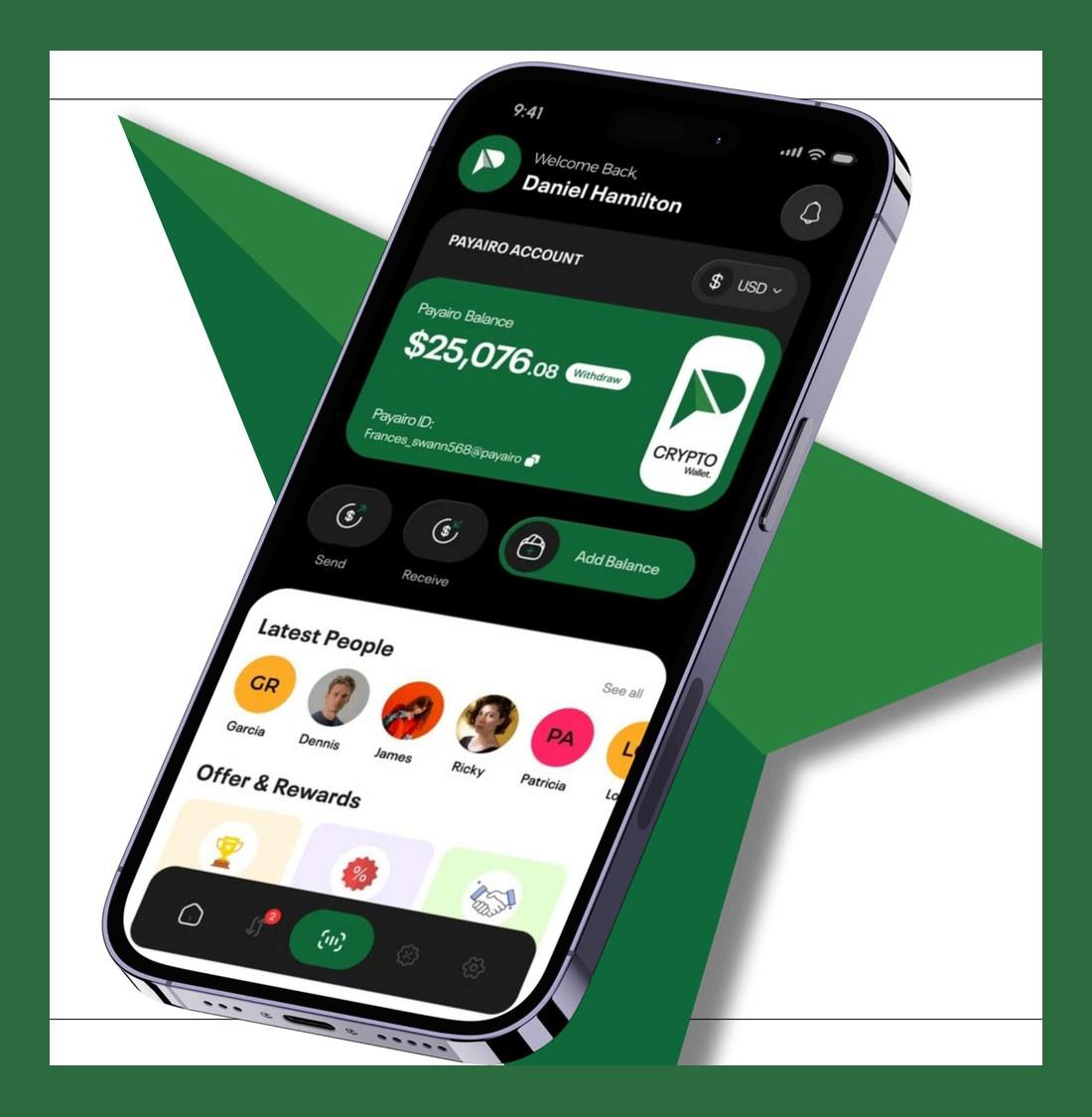 PayAiro crypto wallet UI