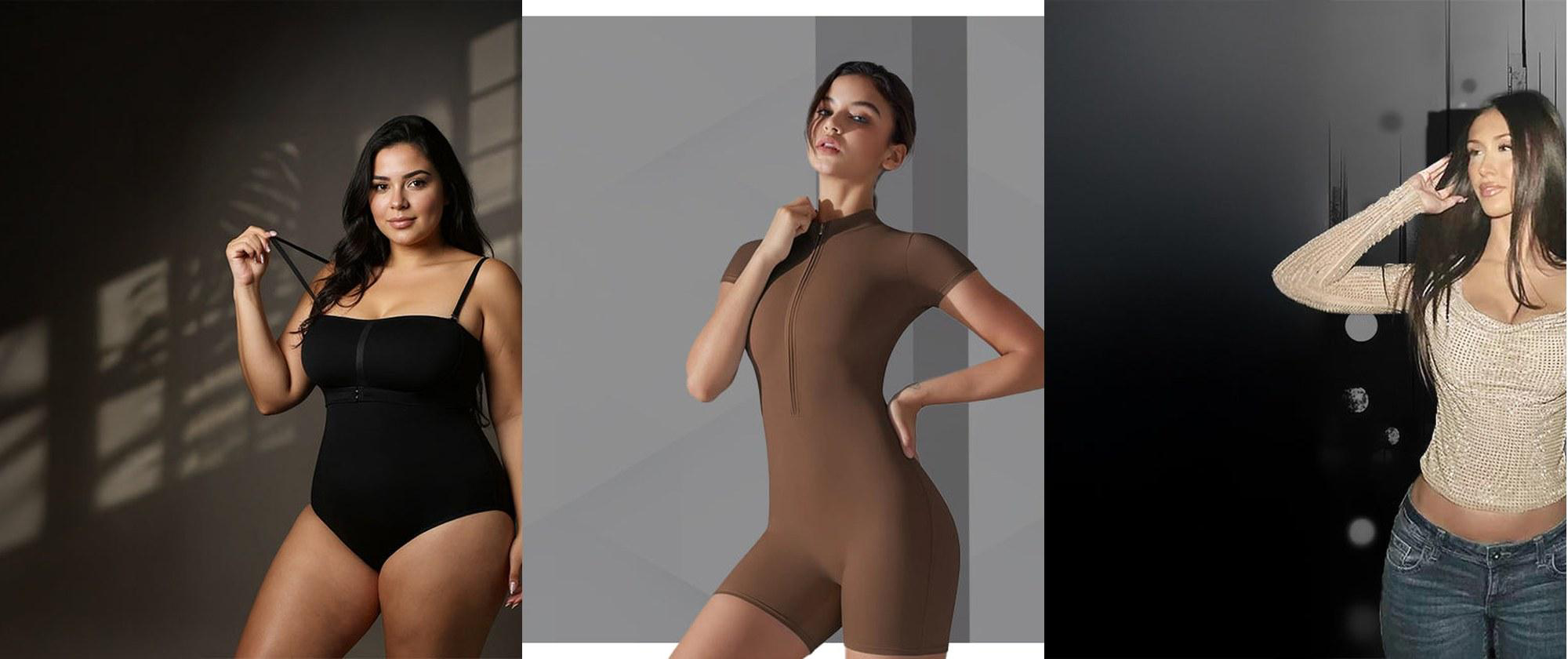 Curve It Right — three model spread across shapewear, activewear and lifestyle